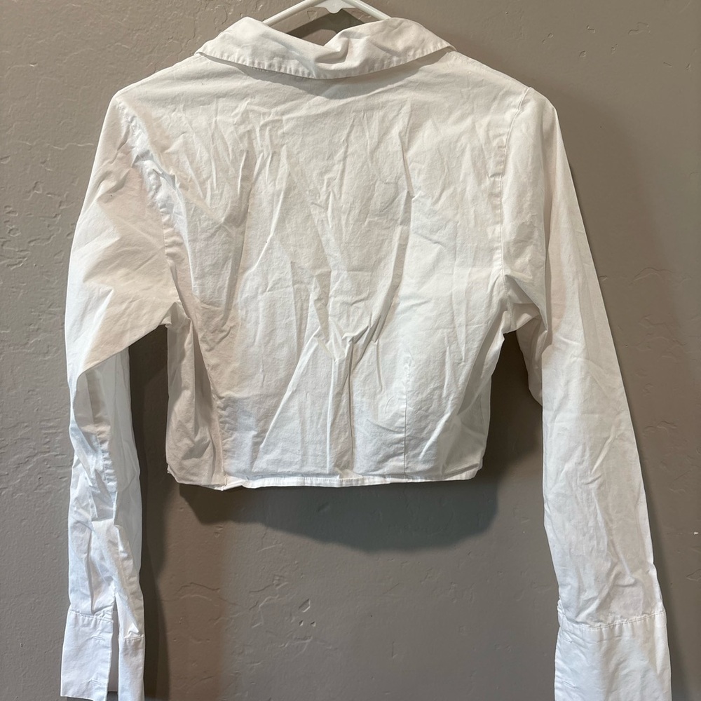 Abercrombie & Fitch White Button Up Crop Top - Picture 8 of 8